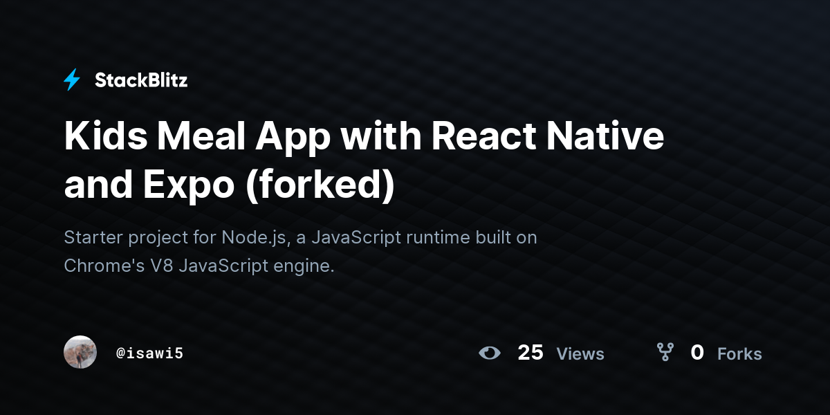 Kids Meal App with React Native and Expo (forked) - StackBlitz