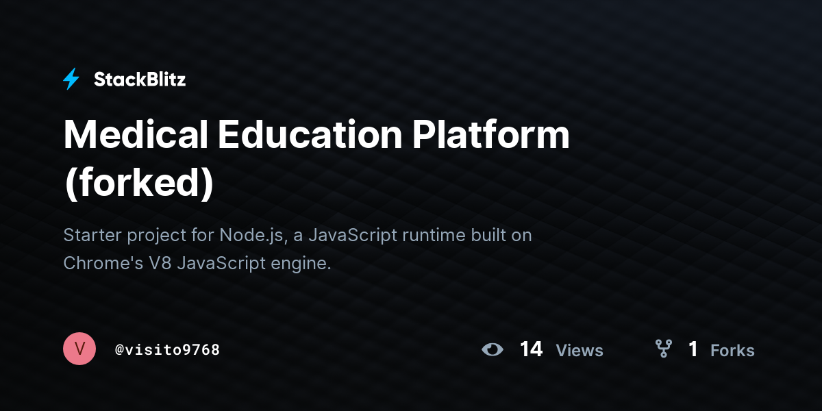 Medical Education Platform (forked) - StackBlitz