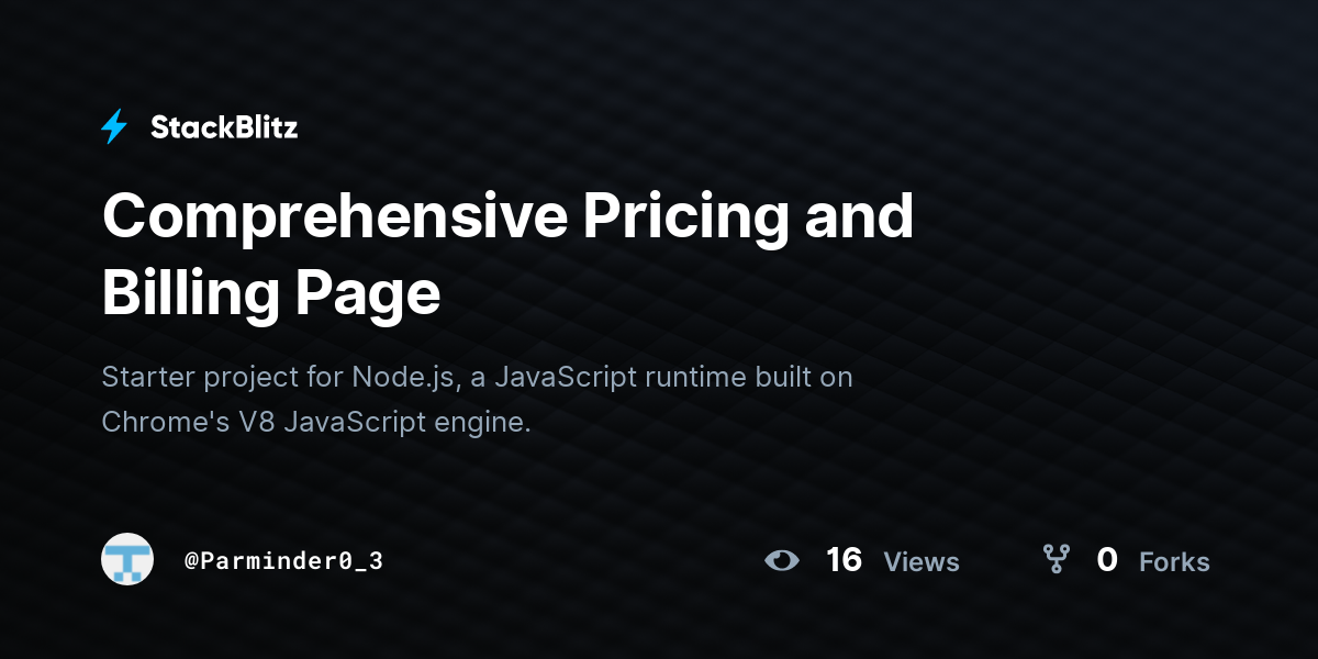 Comprehensive Pricing and Billing Page - StackBlitz