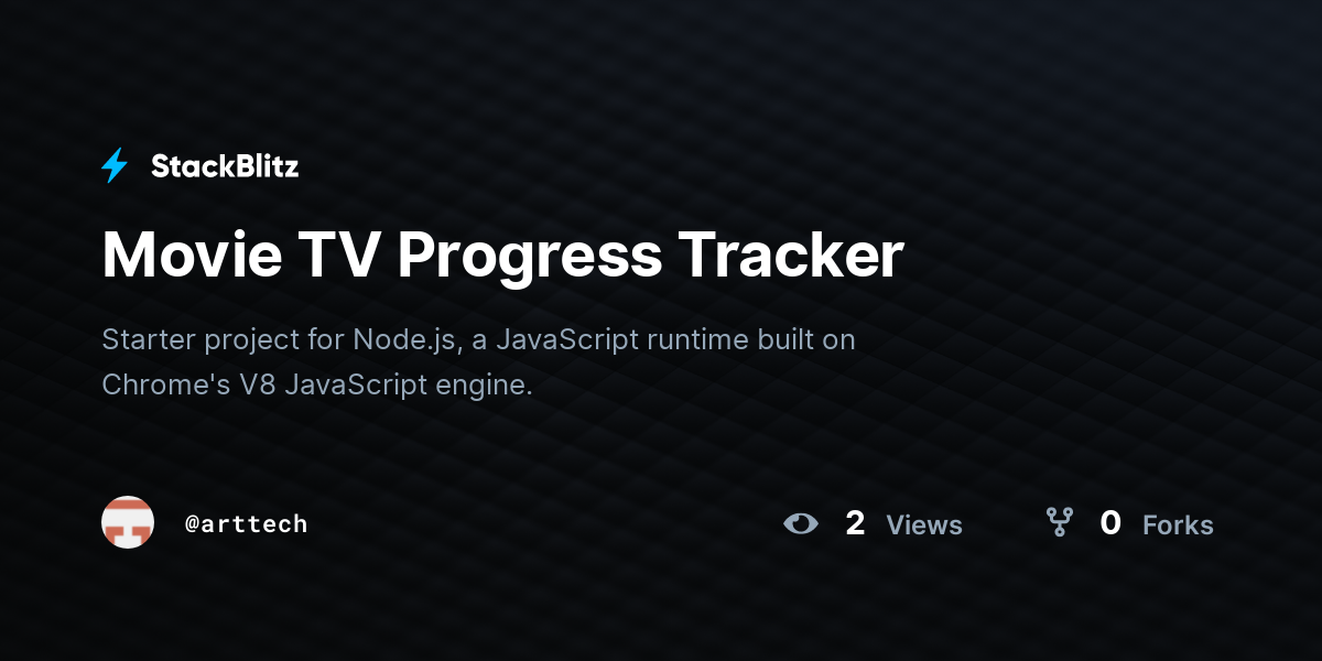 Movie TV Progress Tracker - StackBlitz