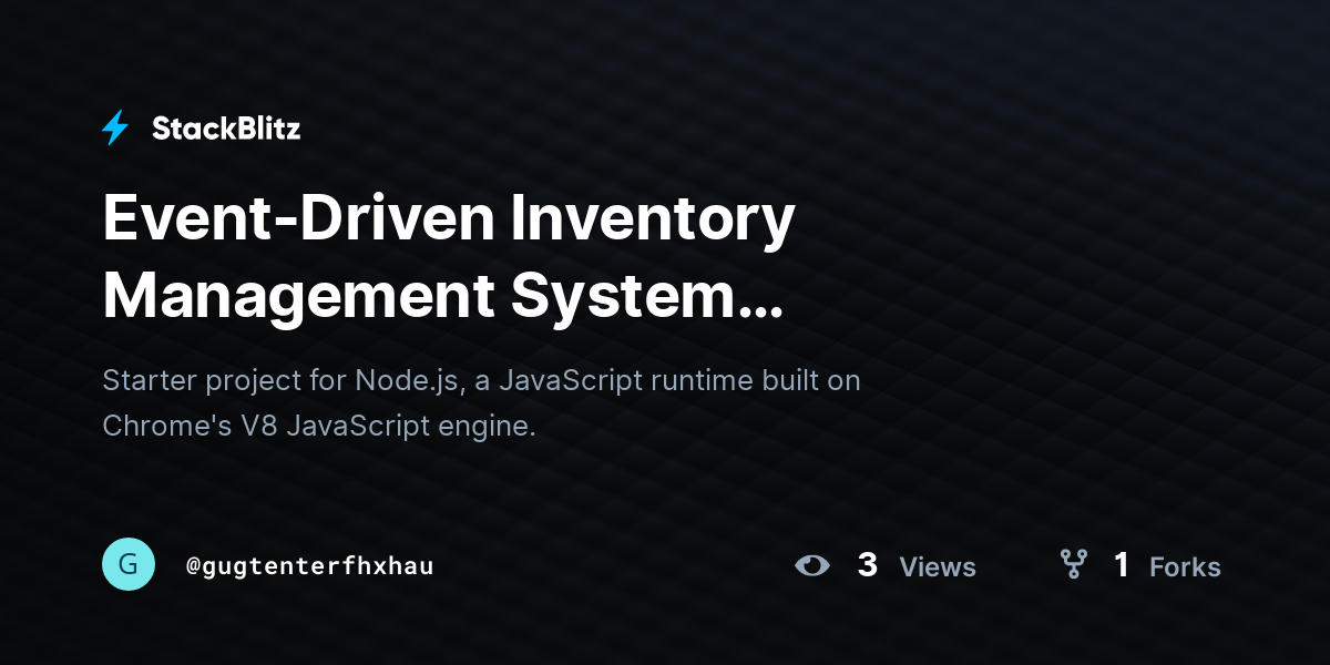 Event-Driven Inventory Management System (duplicated) - StackBlitz