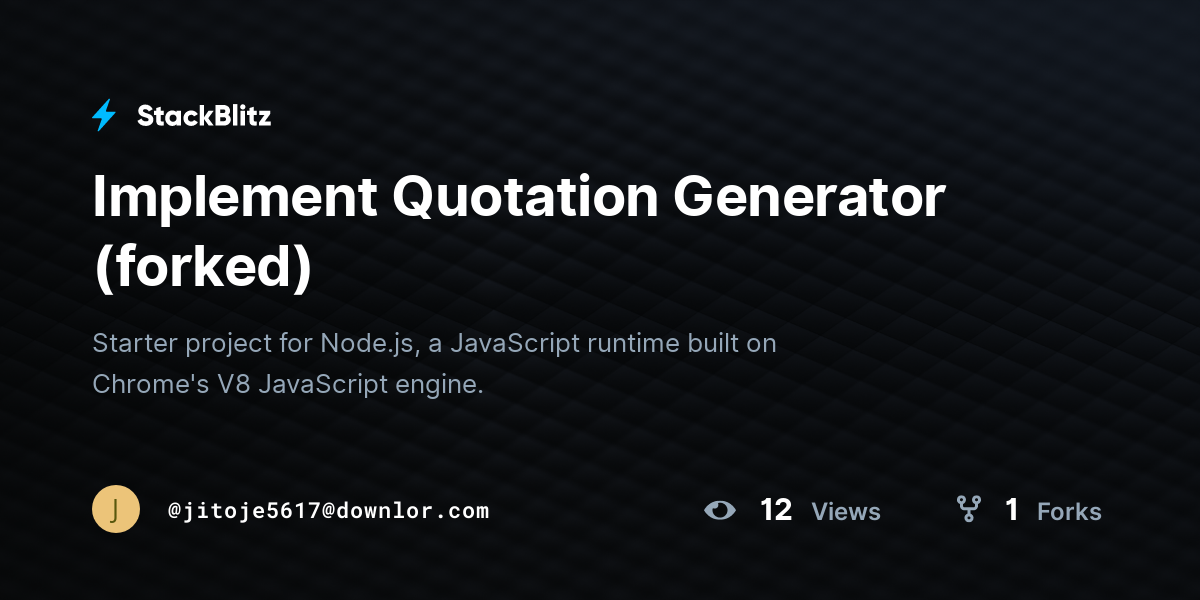 Implement Quotation Generator (forked) - StackBlitz