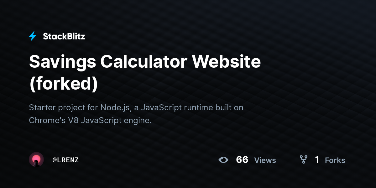 Savings Calculator Website (forked) - StackBlitz