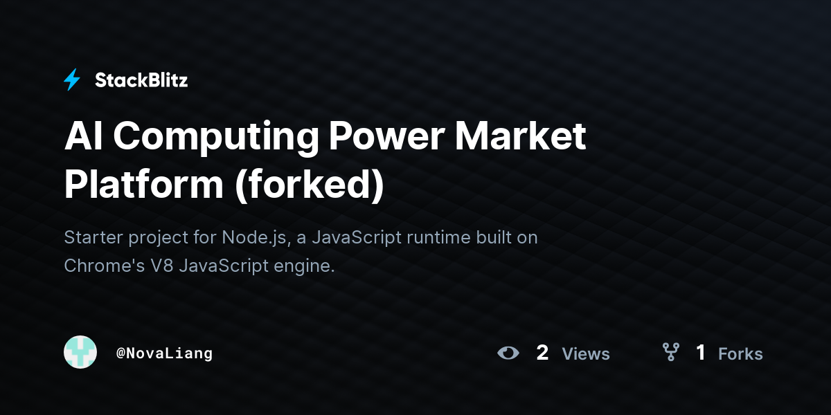 AI Computing Power Market Platform (forked) - StackBlitz