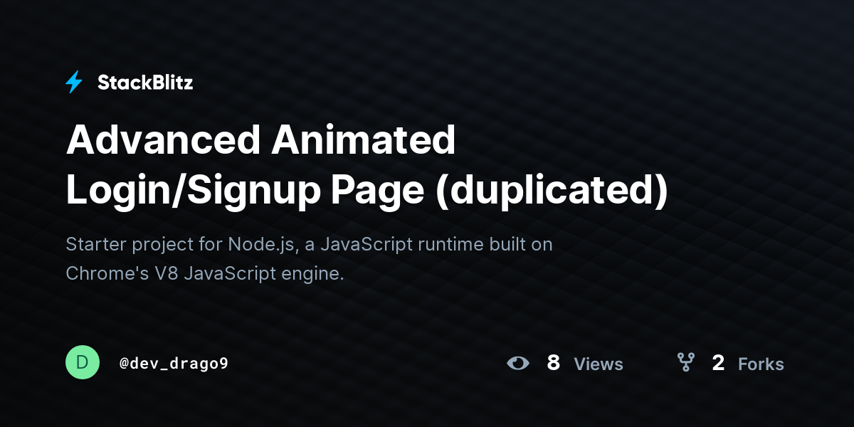 Advanced Animated Login/Signup Page (duplicated) - StackBlitz