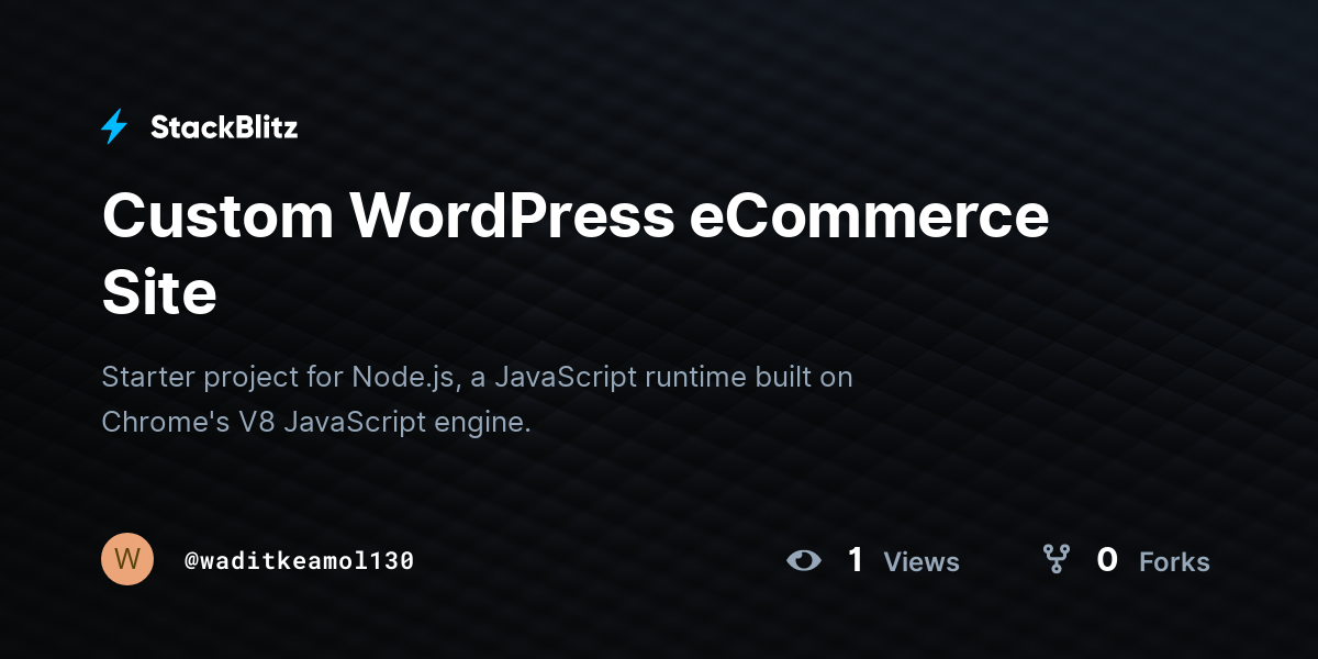 Custom WordPress eCommerce Site - StackBlitz