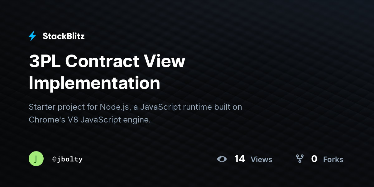 3PL Contract View Implementation - StackBlitz