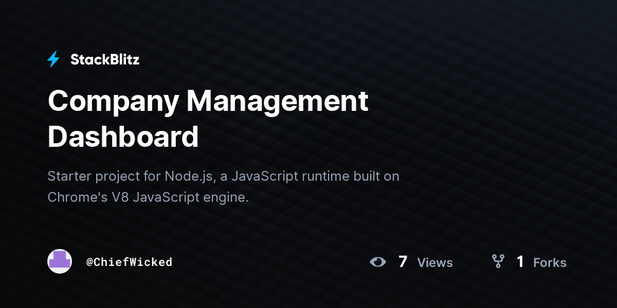 Company Management Dashboard - StackBlitz