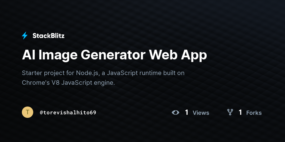 AI Image Generator Web App - StackBlitz