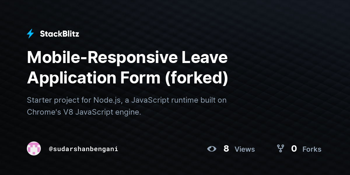 Mobile-Responsive Leave Application Form (forked) - StackBlitz