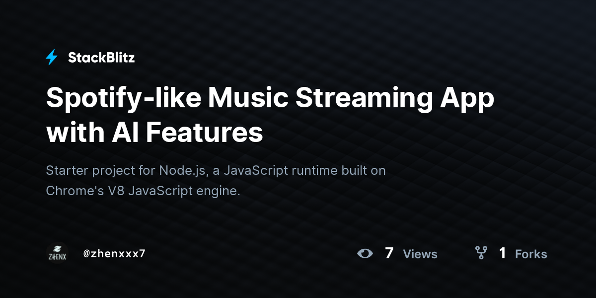 Spotify-like Music Streaming App with AI Features - StackBlitz