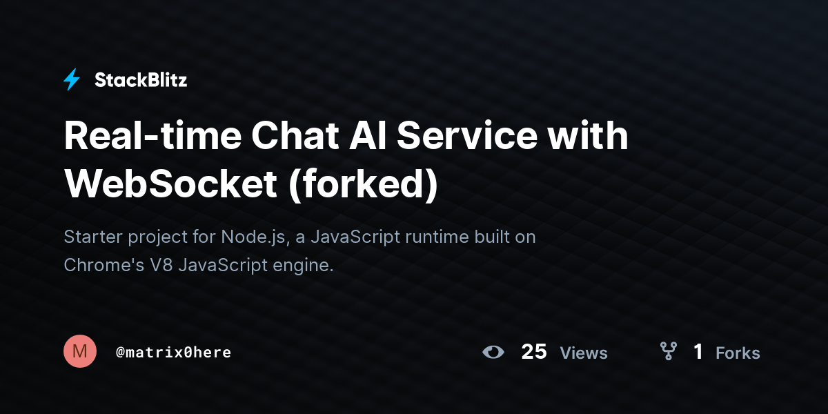 Real-time Chat AI Service with WebSocket (forked) - StackBlitz