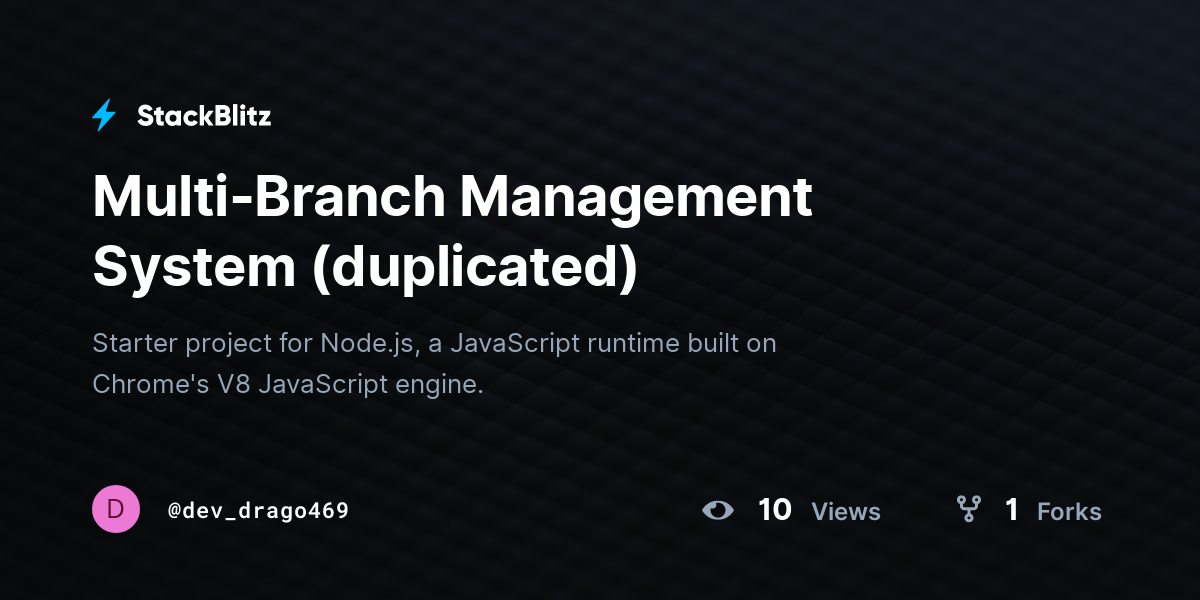 Multi-Branch Management System (duplicated) - StackBlitz