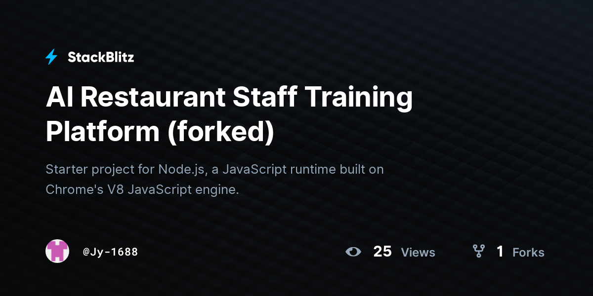 AI Restaurant Staff Training Platform (forked) - StackBlitz