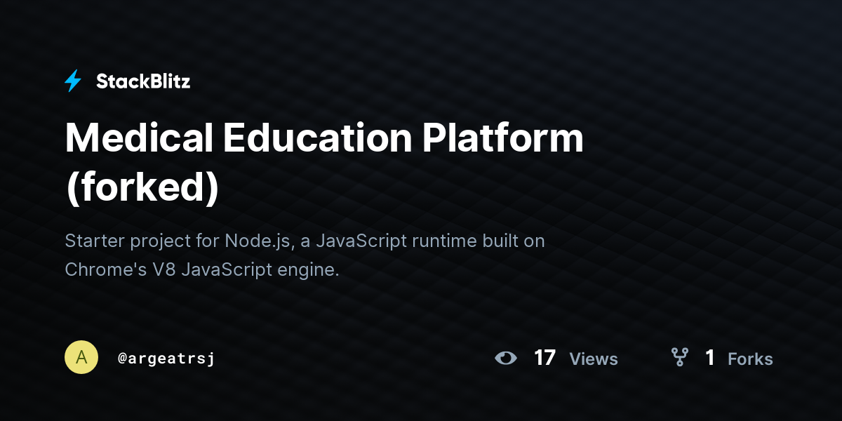 Medical Education Platform (forked) - StackBlitz