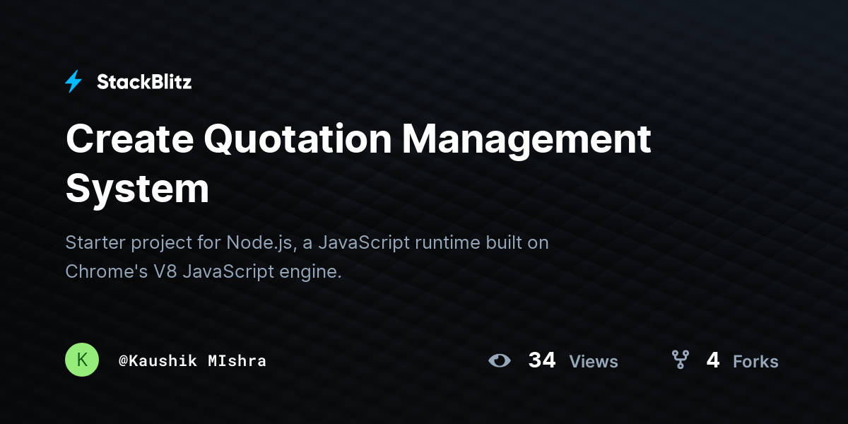 Create Quotation Management System - StackBlitz