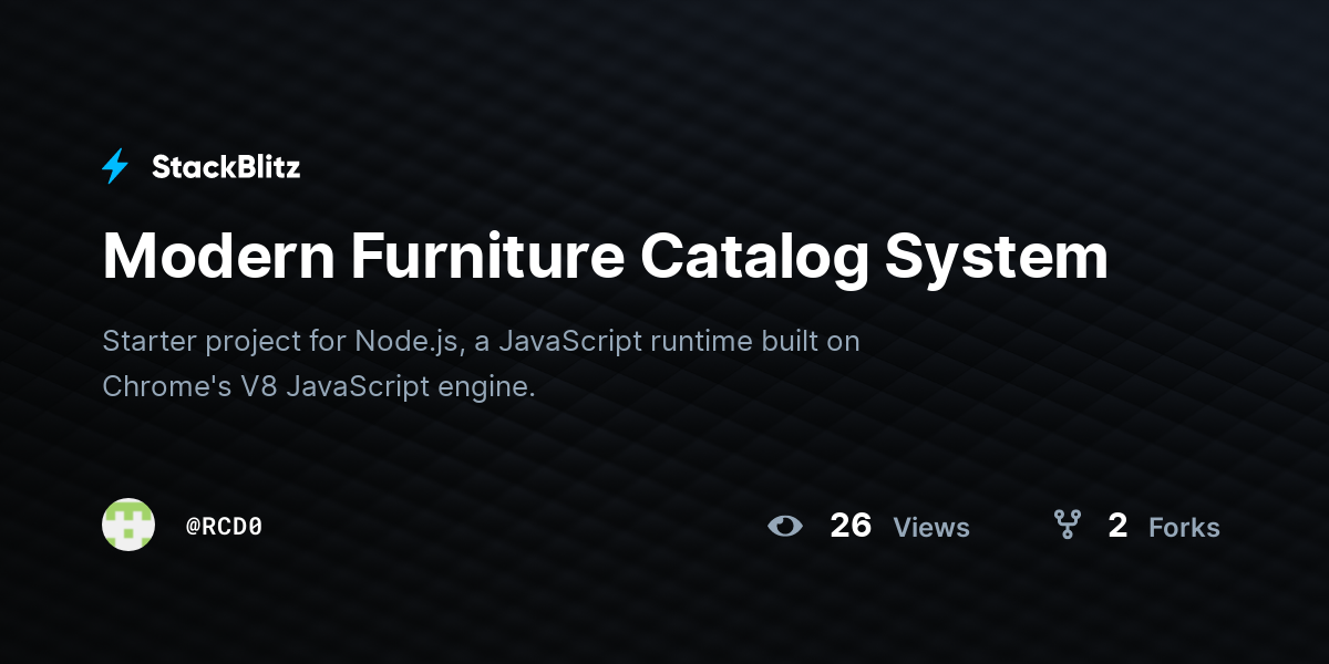 Modern Furniture Catalog System - StackBlitz
