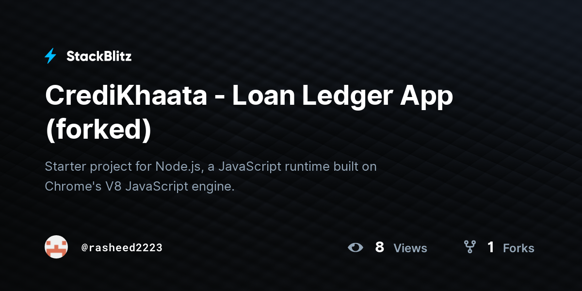 CrediKhaata - Loan Ledger App (forked) - StackBlitz