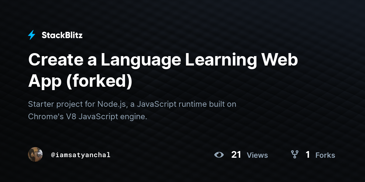 Create a Language Learning Web App (forked) - StackBlitz