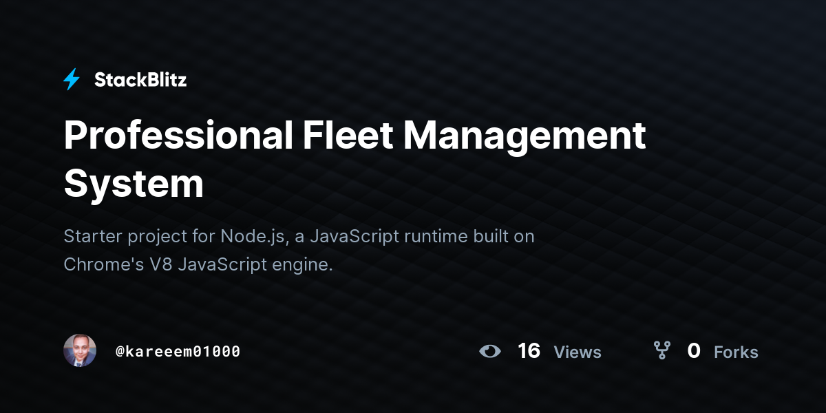 Professional Fleet Management System - StackBlitz