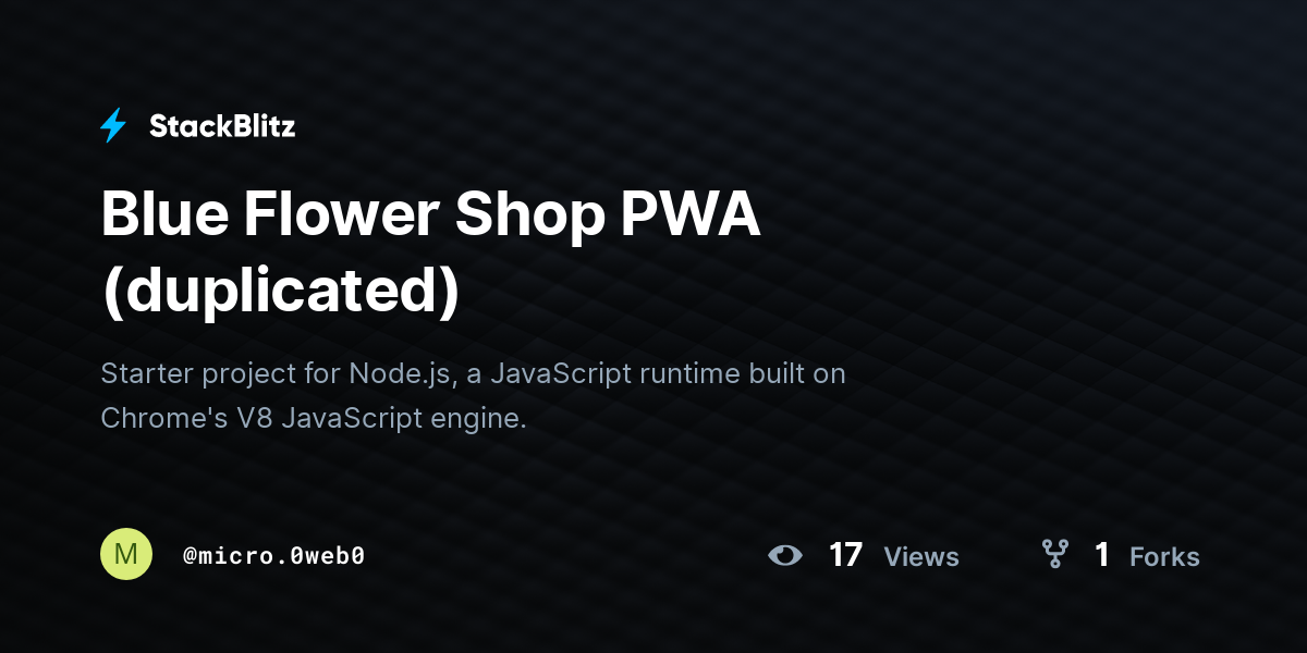 Blue Flower Shop PWA (duplicated) - StackBlitz