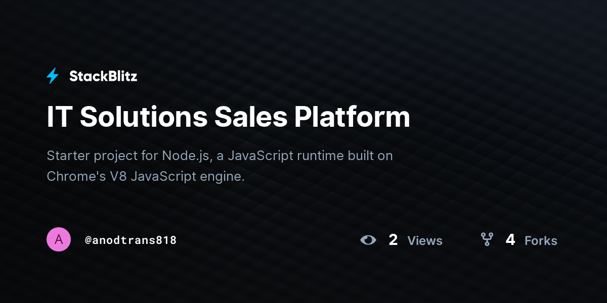IT Solutions Sales Platform - StackBlitz