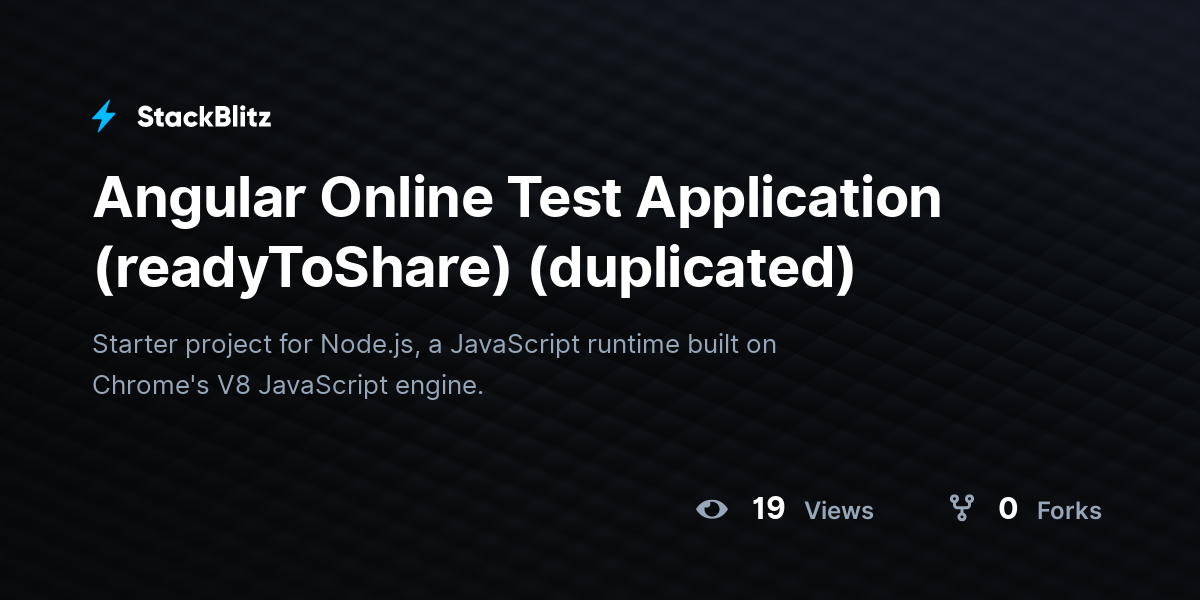 Angular Online Test Application (readyToShare) (duplicated) - StackBlitz