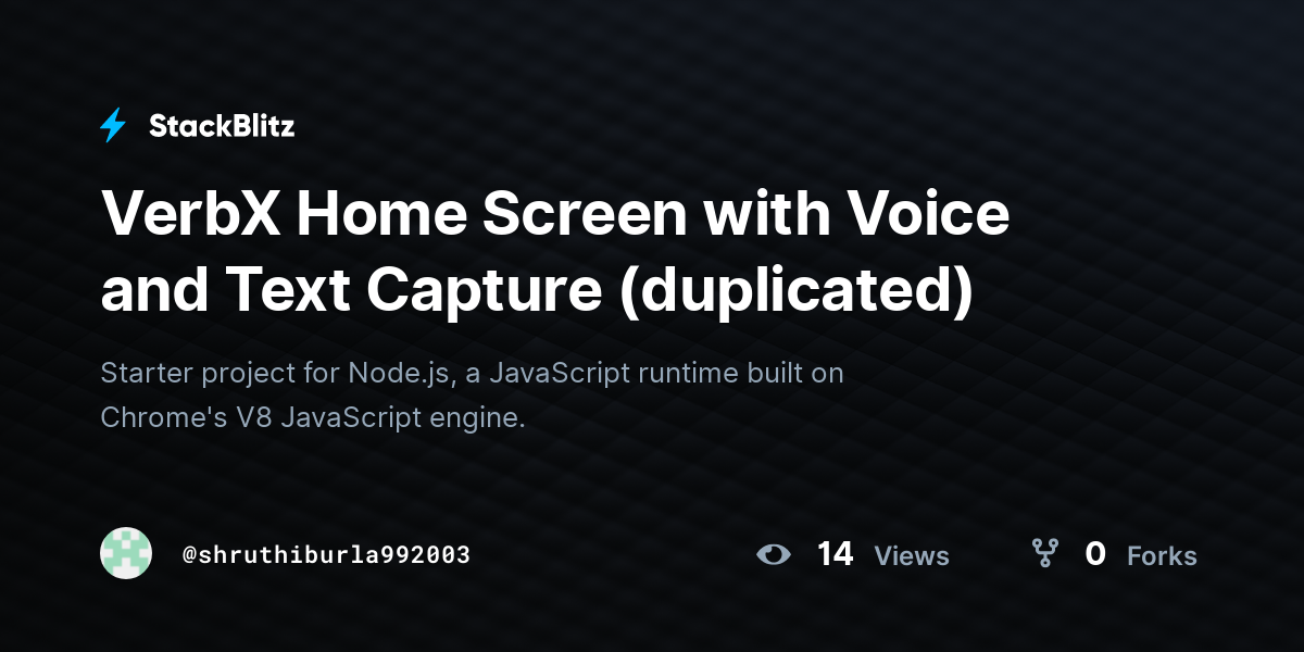 VerbX Home Screen with Voice and Text Capture (duplicated) - StackBlitz