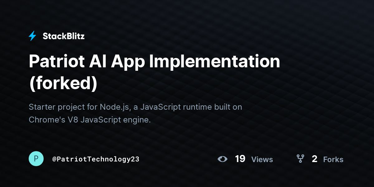 Patriot AI App Implementation (forked) - StackBlitz
