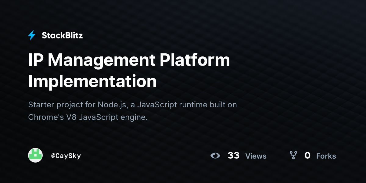 IP Management Platform Implementation - StackBlitz