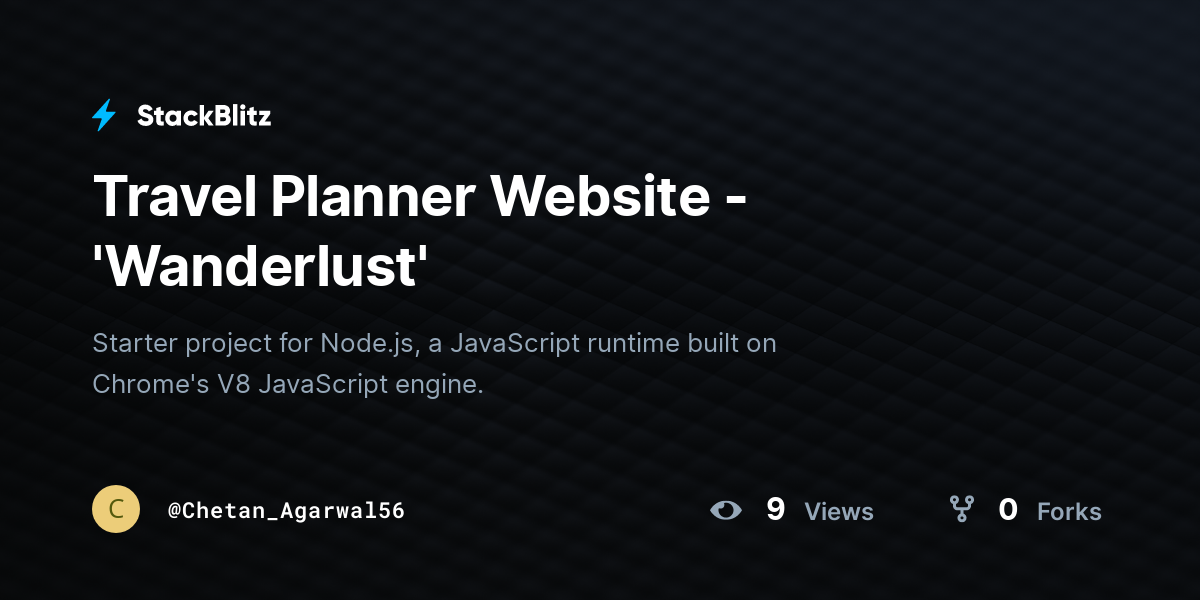 Travel Planner Website - 'Wanderlust' - StackBlitz