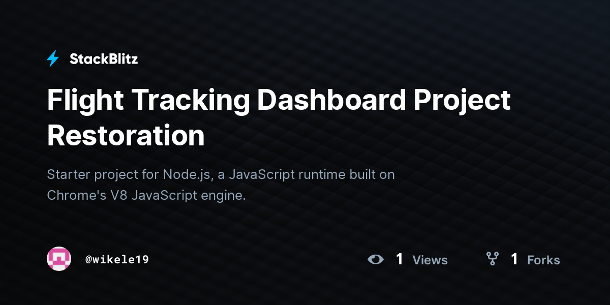 Flight Tracking Dashboard Project Restoration - StackBlitz