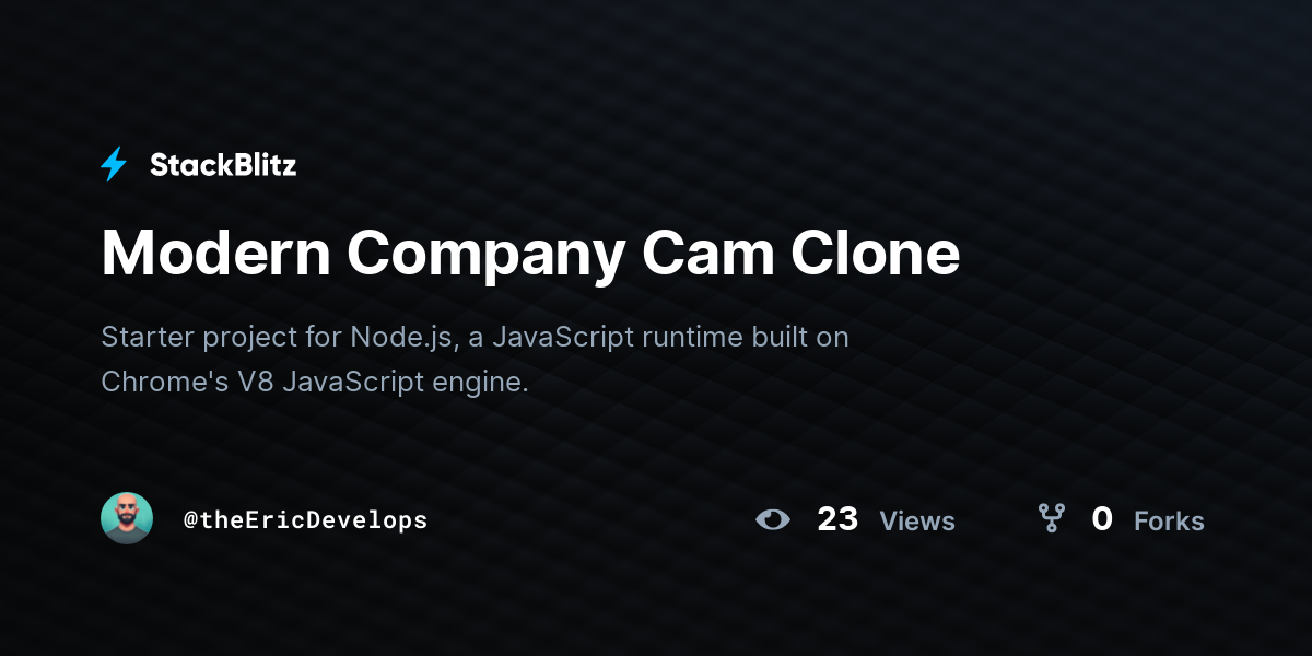 Modern Company Cam Clone - StackBlitz