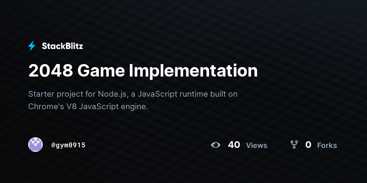 2048 Game Implementation - StackBlitz