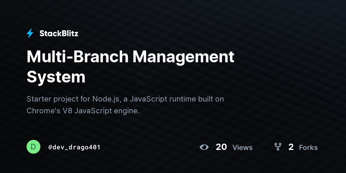 Multi-Branch Management System - StackBlitz