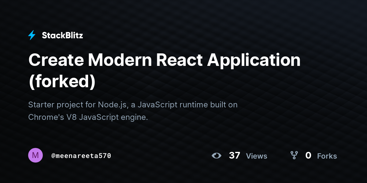 Create Modern React Application (forked) - StackBlitz