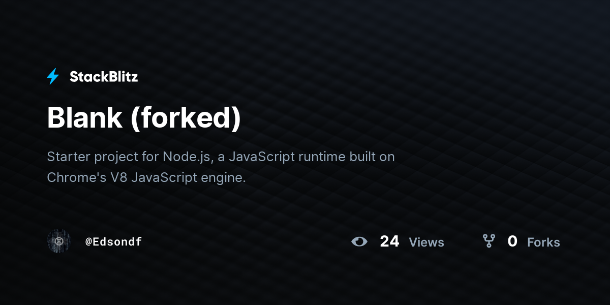 Blank Forked Stackblitz