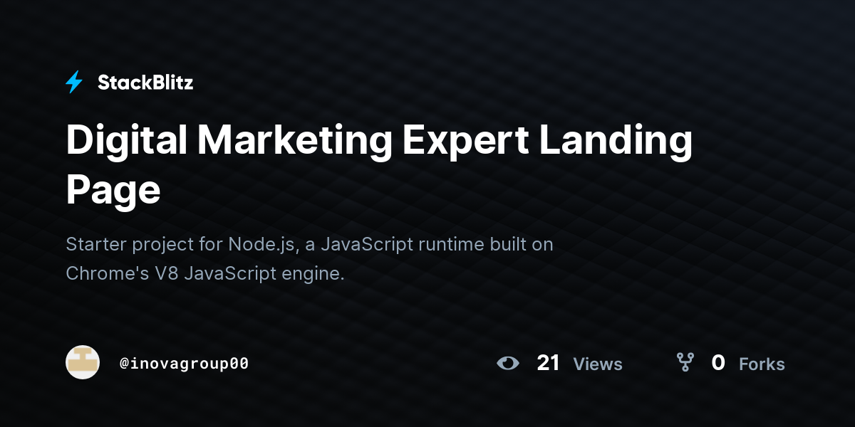 Digital Marketing Expert Landing Page - StackBlitz