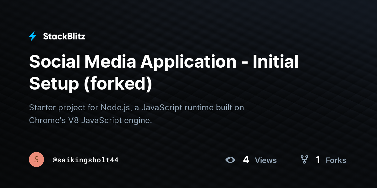 Social Media Application - Initial Setup (forked) - StackBlitz