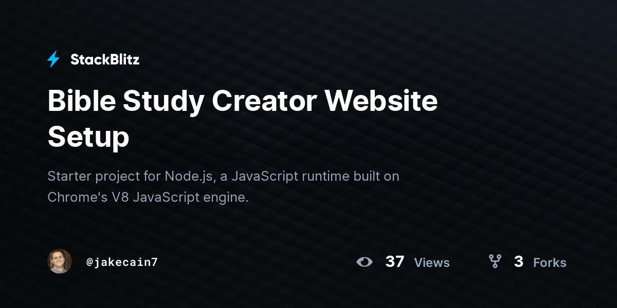 Bible Study Creator Website Setup - StackBlitz