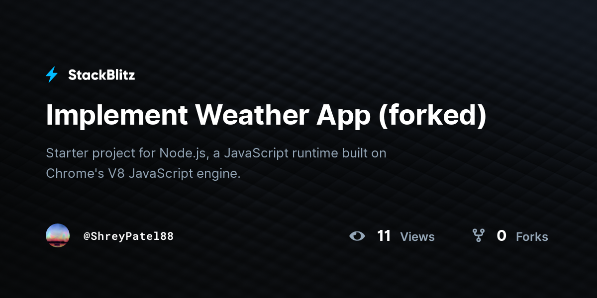 Implement Weather App (forked) - StackBlitz