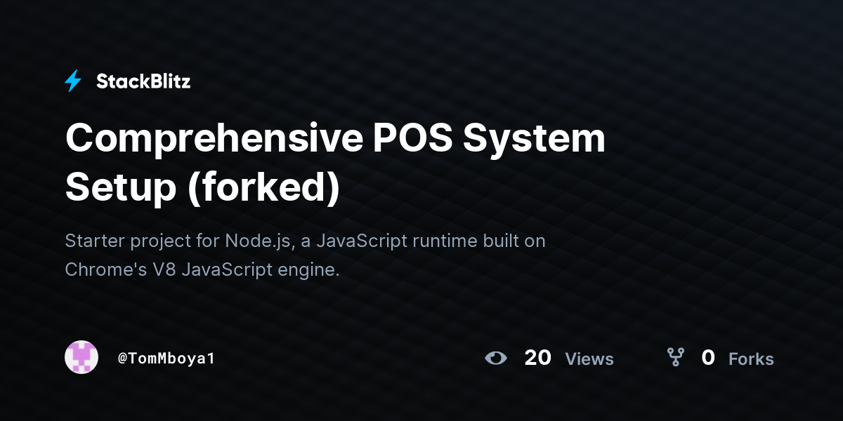 Comprehensive POS System Setup (forked) - StackBlitz