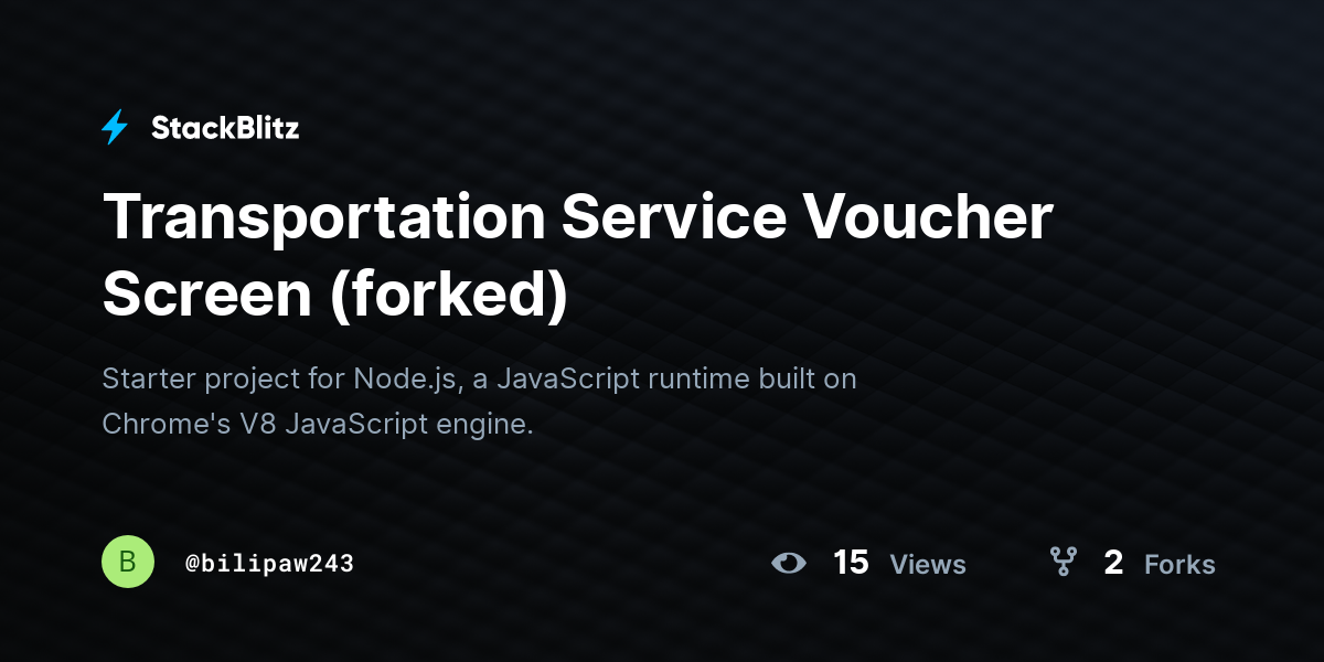 Transportation Service Voucher Screen (forked) - StackBlitz