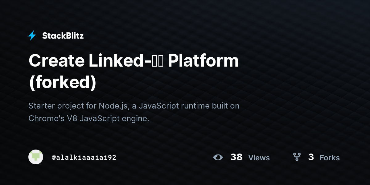 Create Linked-ഇൻ Platform (forked) - StackBlitz