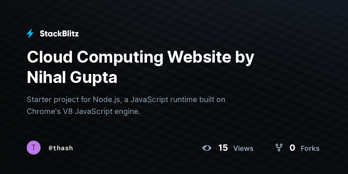 Cloud Computing Website by Nihal Gupta - StackBlitz