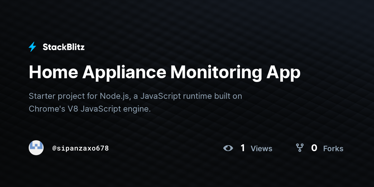 Home Appliance Monitoring App - StackBlitz