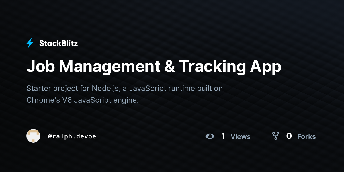 Job Management & Tracking App - StackBlitz