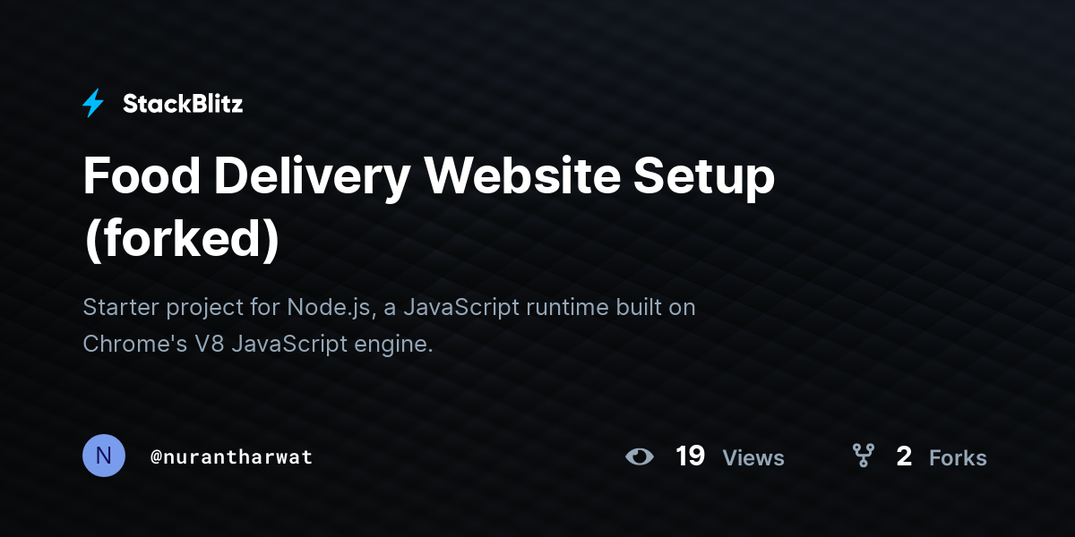Food Delivery Website Setup (forked) - StackBlitz