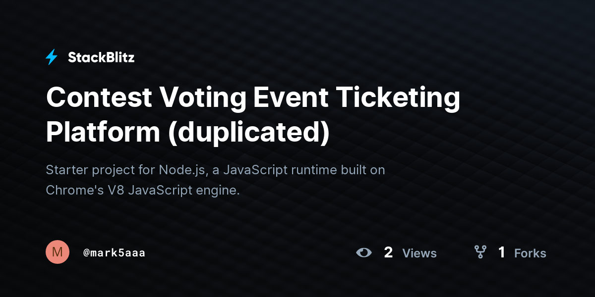 Contest Voting Event Ticketing Platform (duplicated) - StackBlitz