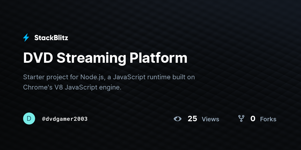 DVD Streaming Platform - StackBlitz